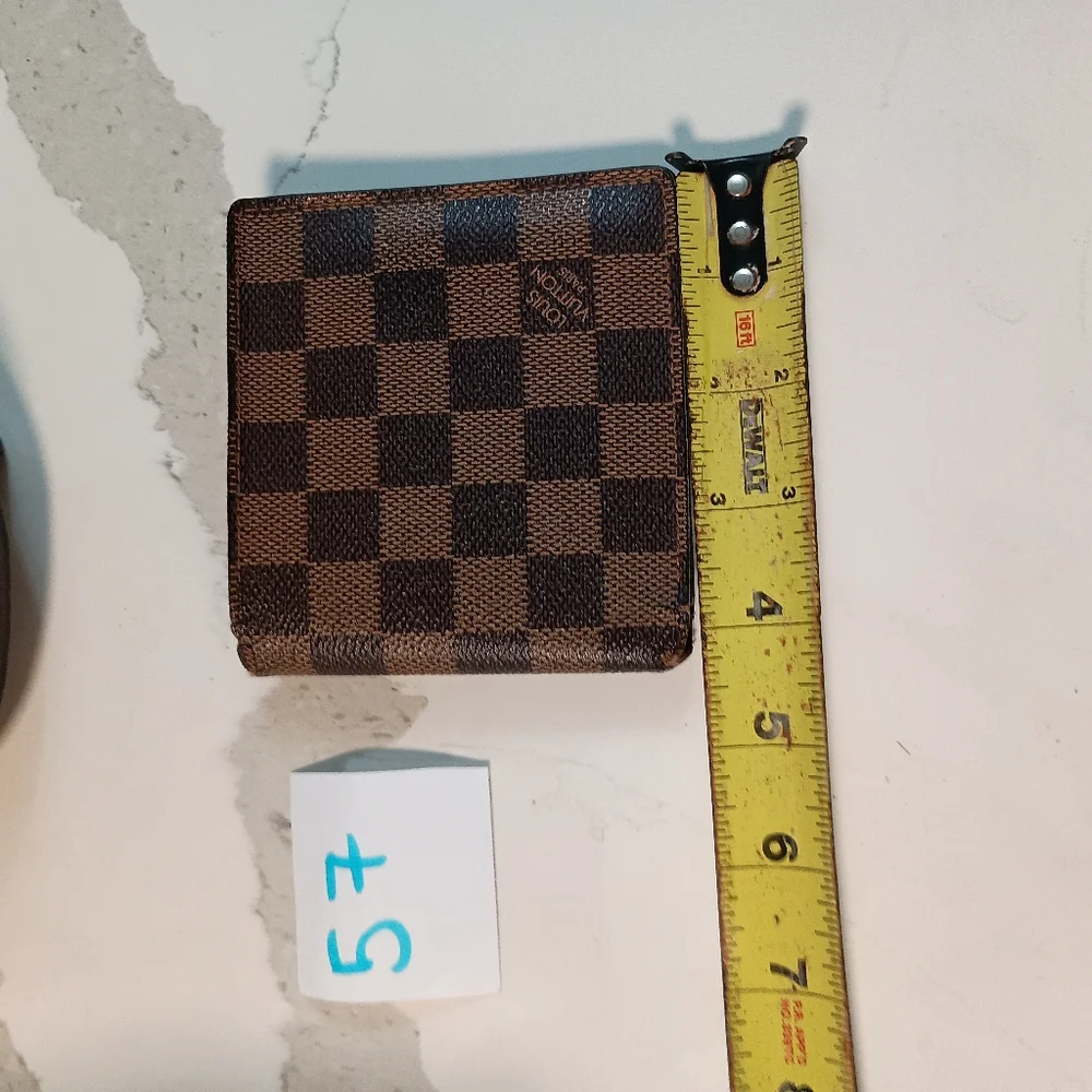 Authentic LOUIS VUITTON Brown Damier Ebene Canvas Multiple Bifold Wallet